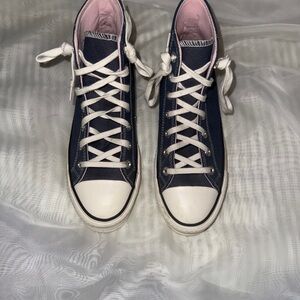 Converse Navy and White High-Top Sneakers